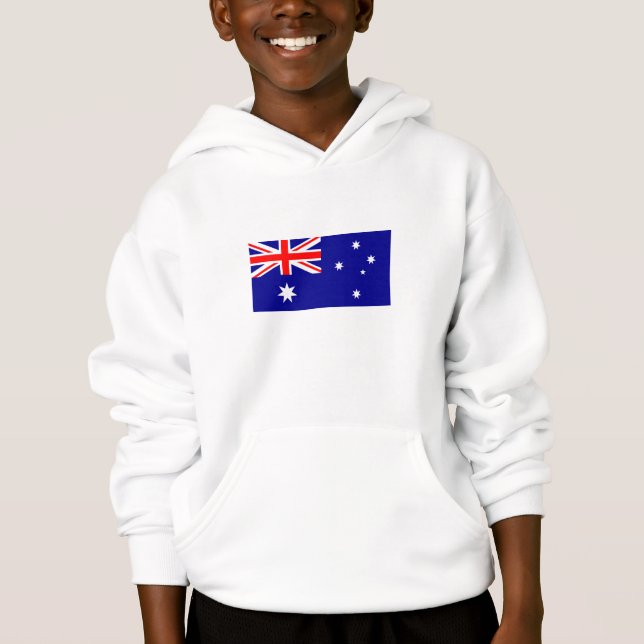 Patriotic Australian Flagga Hoodie T Shirt (Framsida)