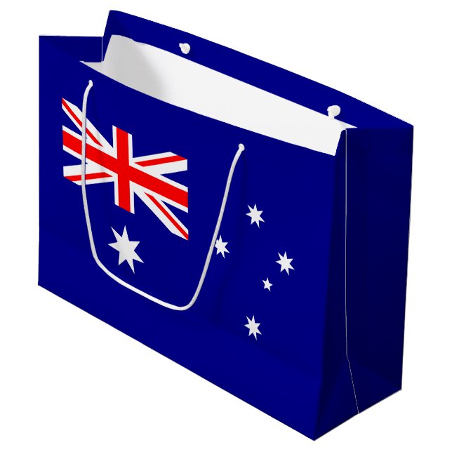 Patriotic Australian Flagga Large Gift Bag (Framsidan Vinklad)