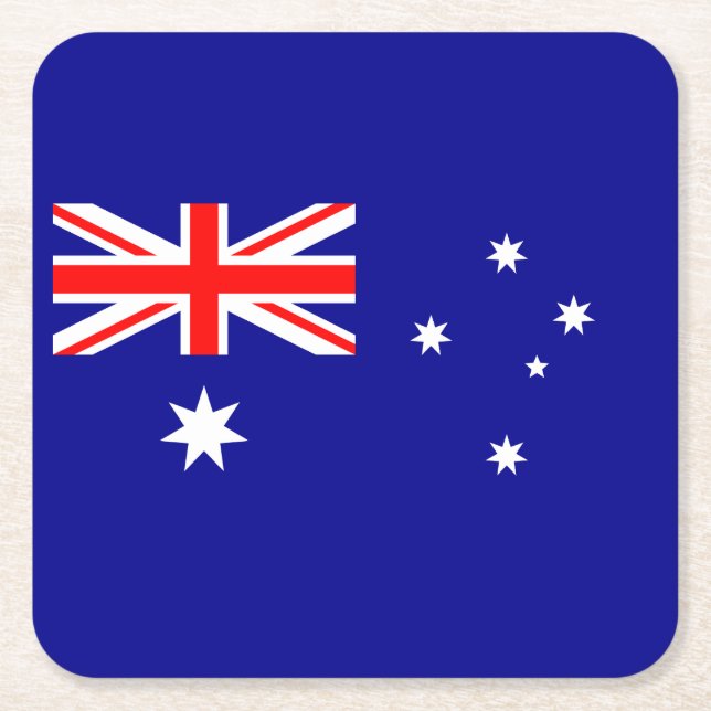Patriotic Australian Flagga Underlägg Papper Kvadrat (Framsidan)