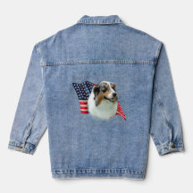 Patriotic Australian shepherd Denim Jacka