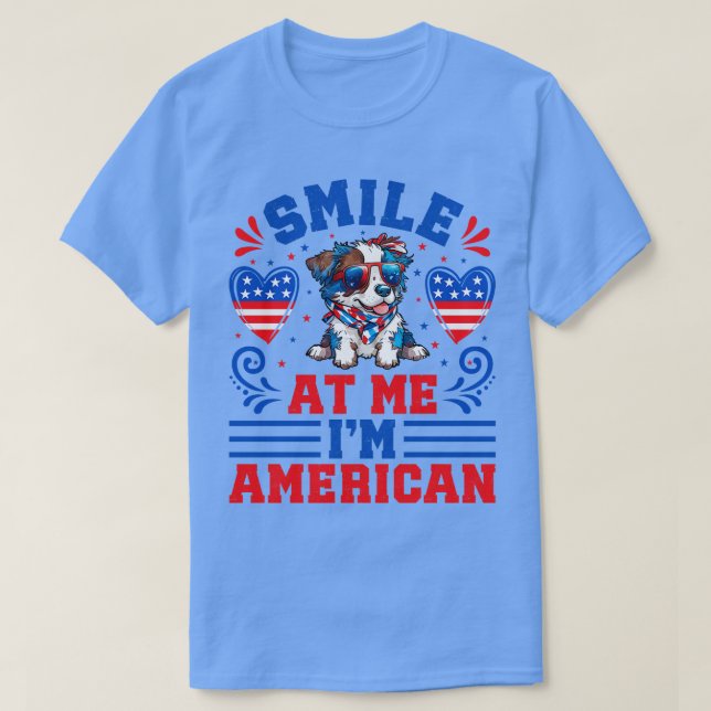 Patriotic Australian shepherd Hund 1 T Shirt (Design framsida)