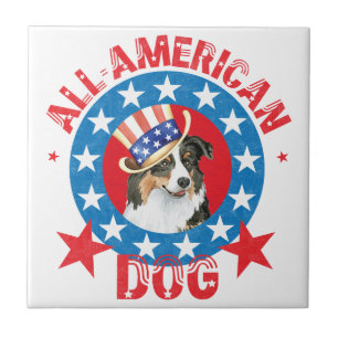 Patriotic Australian shepherd Kakelplatta