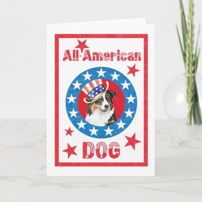 Patriotic Australian shepherd Kort (Framsida)