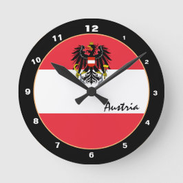 Patriotic Austria Flagga & Austria Home / design Rund Klocka