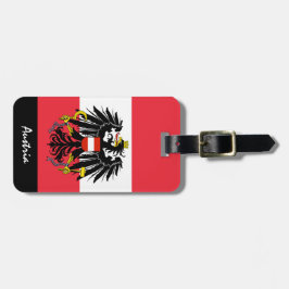Patriotic Austria Luggage Tags, Österrikes Flagga Bagagebricka