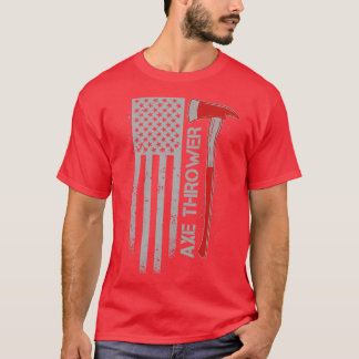 Patriotic Ax Thrower American Flagga Hatchet Throw T Shirt