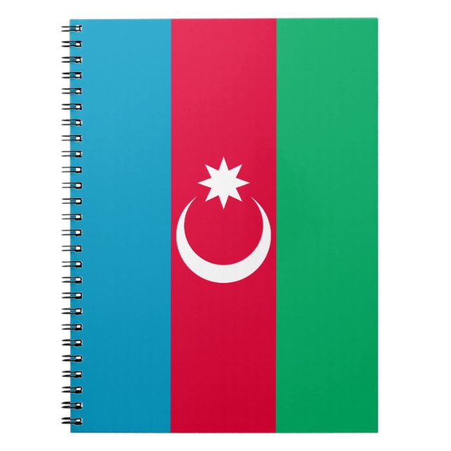 Patriotic Azerbajdzjan Flagga Anteckningsbok (Framsidan)