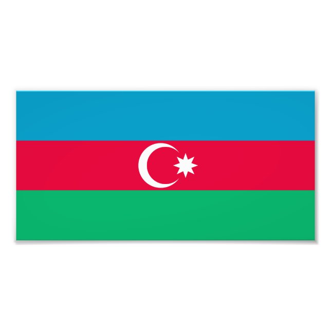 Patriotic Azerbajdzjan Flagga Fototryck (Framsidan)