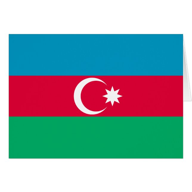 Patriotic Azerbajdzjan Flagga Hälsningskort (Framsidan Horizontal)