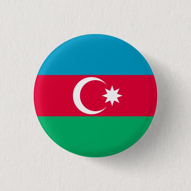 Patriotic Azerbajdzjan Flagga Knapp (Framsida)