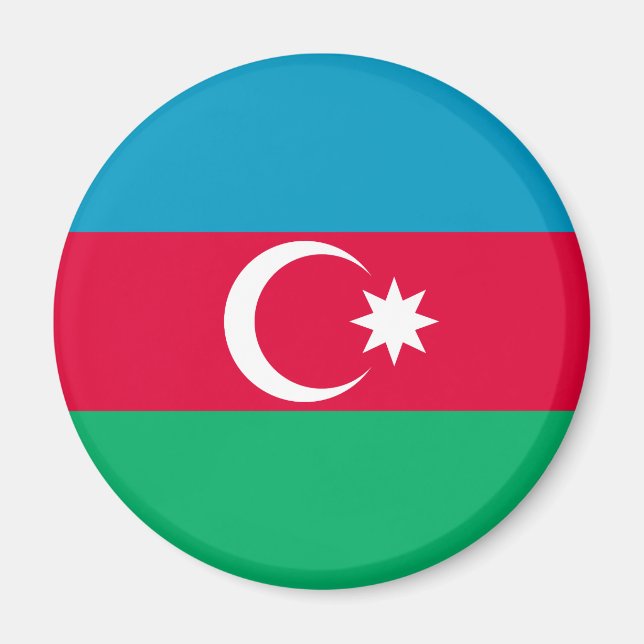 Patriotic Azerbajdzjan Flagga Magnet (Framsidan)