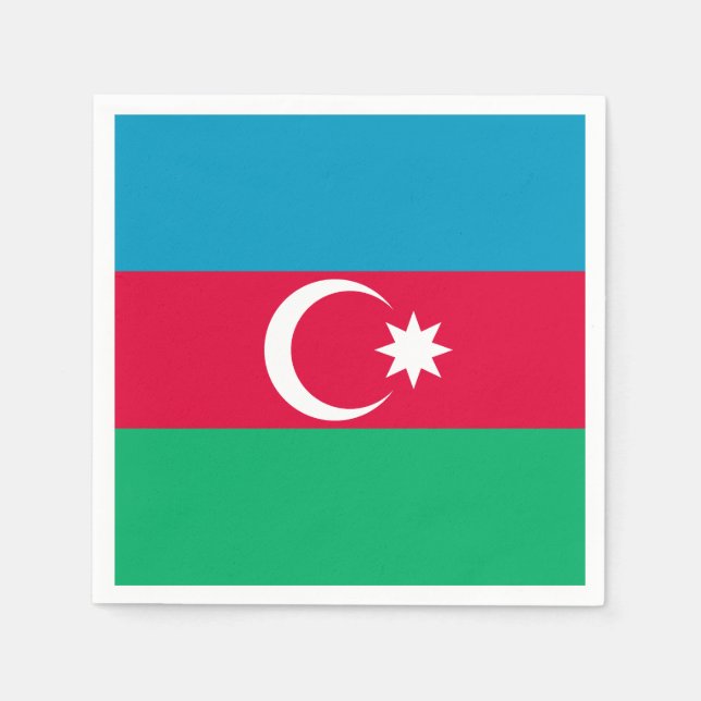 Patriotic Azerbajdzjan Flagga Pappersservett (Framsidan)