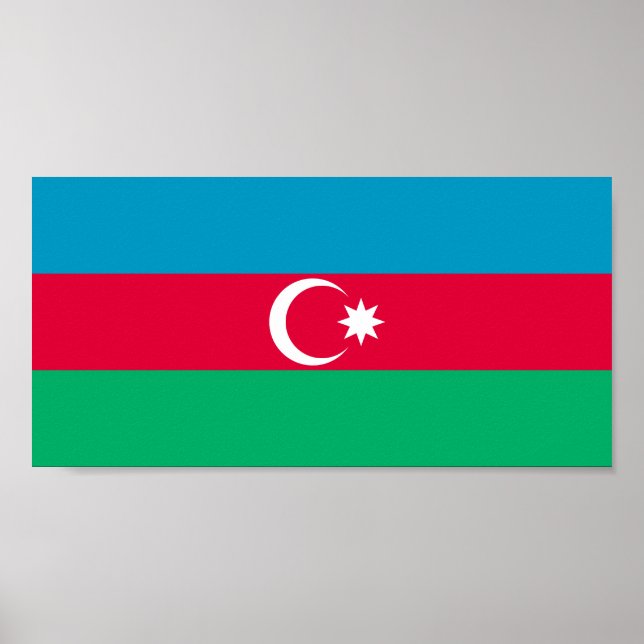 Patriotic Azerbajdzjan Flagga Poster (Framsidan)