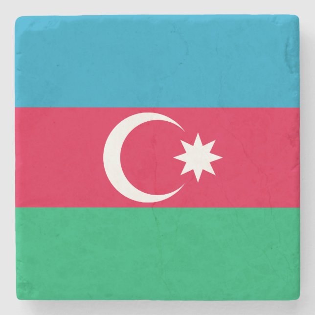 Patriotic Azerbajdzjan Flagga Stenunderlägg (Framsidan)