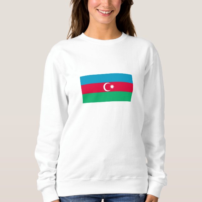 Patriotic Azerbajdzjan Flagga T Shirt (Framsida)