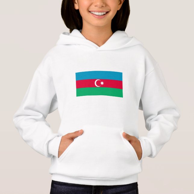 Patriotic Azerbajdzjan Flagga T Shirt (Framsida)
