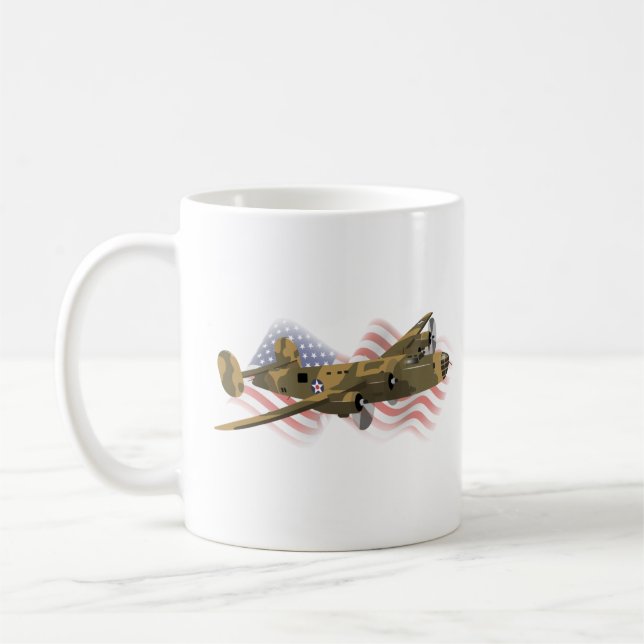 Patriotic B-24 Liberator WW2 Heavy Bomber Kaffemugg (Vänster)
