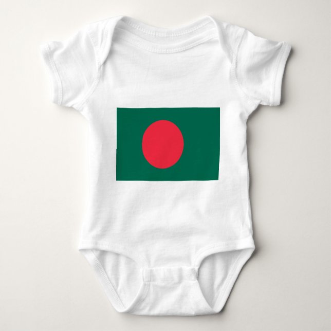 Patriotic baby-bodydräkt med flagga Bangladesh T Shirt (Framsida)