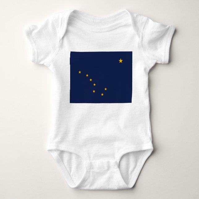 Patriotic baby bodykosti med flagga Alaska, USA T Shirt (Framsida)