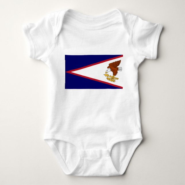 Patriotic baby bodykosti med flagga American Samoa T Shirt (Framsida)
