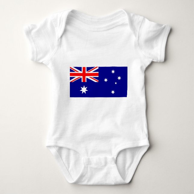 Patriotic baby-bodykosti med flagga Australien T Shirt (Framsida)