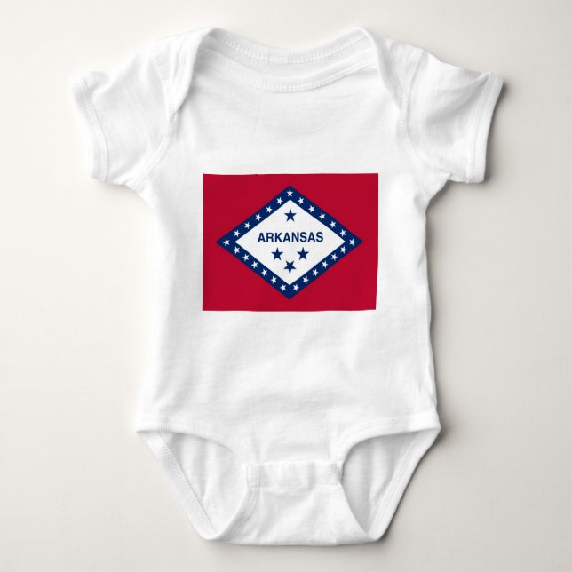 Patriotic baby bodykosti med flagga av Arkansas, F T Shirt (Framsida)