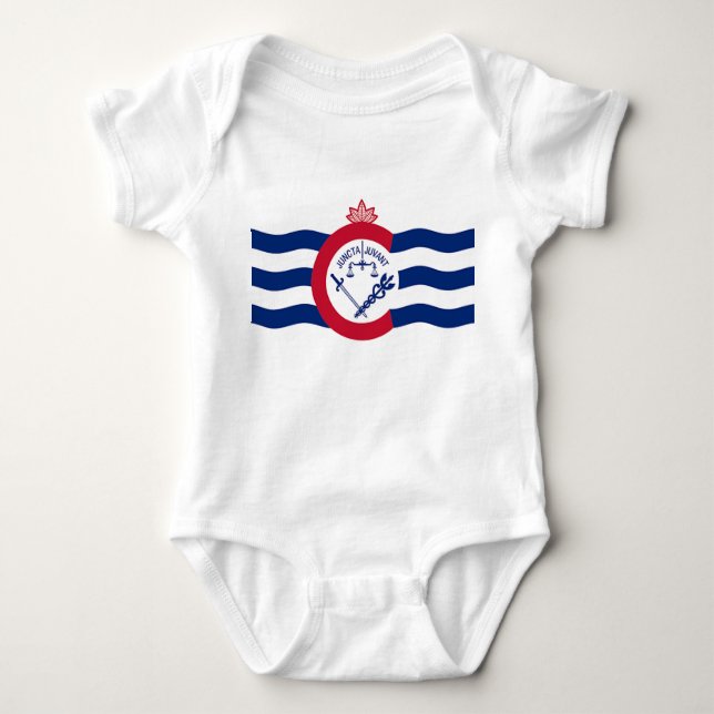 Patriotic baby bodykosti med flagga av Cincinnati T Shirt (Framsida)