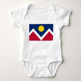 Patriotic baby bodykosti med flagga av Denver, För T Shirt