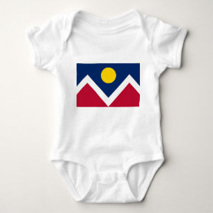 Patriotic baby bodykosti med flagga av Denver, För T Shirt