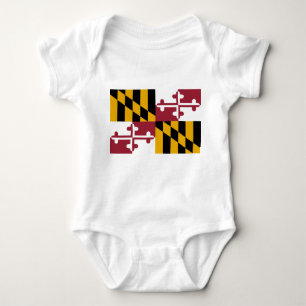 Patriotic baby bodykosti med flagga av Maryland, U T Shirt