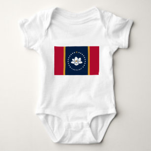 Patriotic baby bodykosti med flagga av Mississippi T Shirt