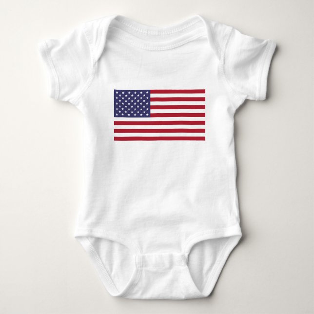 Patriotic baby bodykosti med flagga av USA T Shirt (Framsida)