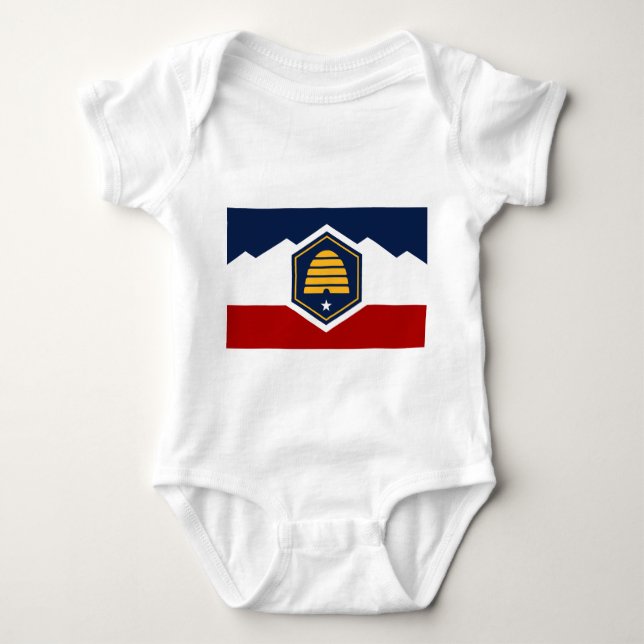 Patriotic baby bodykosti med flagga av Utah, USA T Shirt (Framsida)