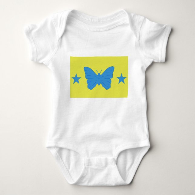 Patriotic baby bodykosti med flagga Bady Bassit T Shirt (Framsida)