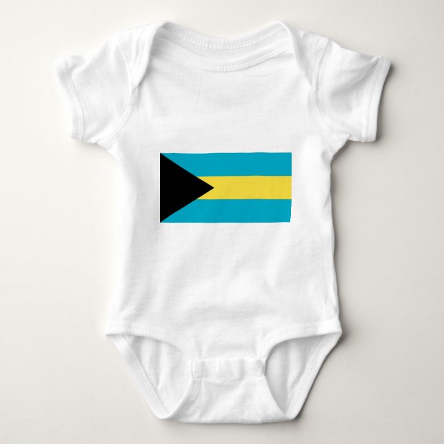 Patriotic baby bodykosti med flagga Bahamas T Shirt (Framsida)