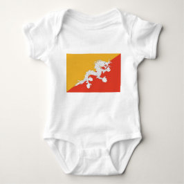 Patriotic baby bodykosti med flagga Bhutan T Shirt