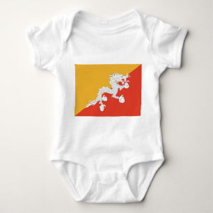 Patriotic baby bodykosti med flagga Bhutan T Shirt