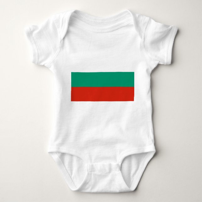 Patriotic baby bodykosti med flagga Bulgarien T Shirt (Framsida)