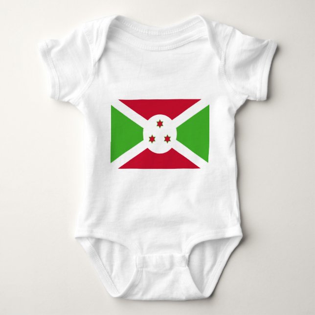 Patriotic baby bodykosti med flagga Burundi T Shirt (Framsida)