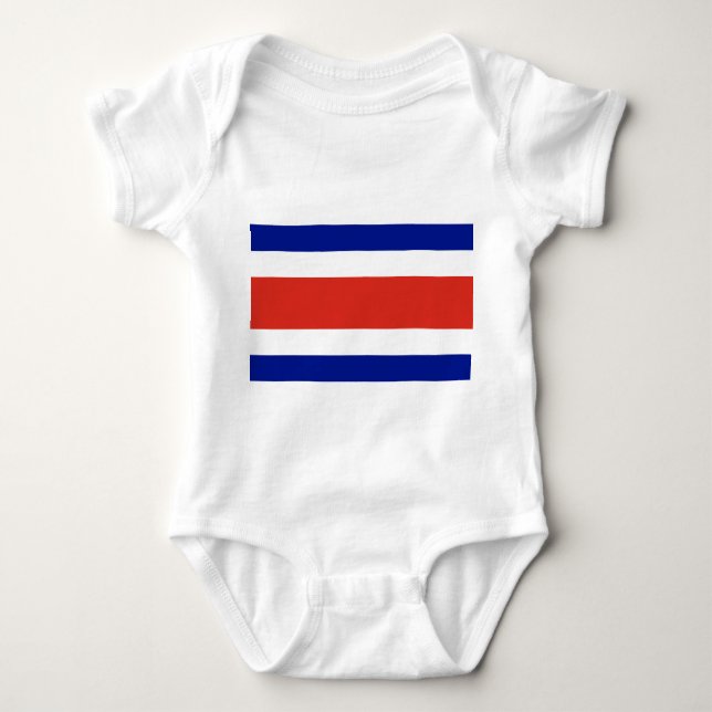 Patriotic baby bodykosti med flagga Costa Rica T Shirt (Framsida)