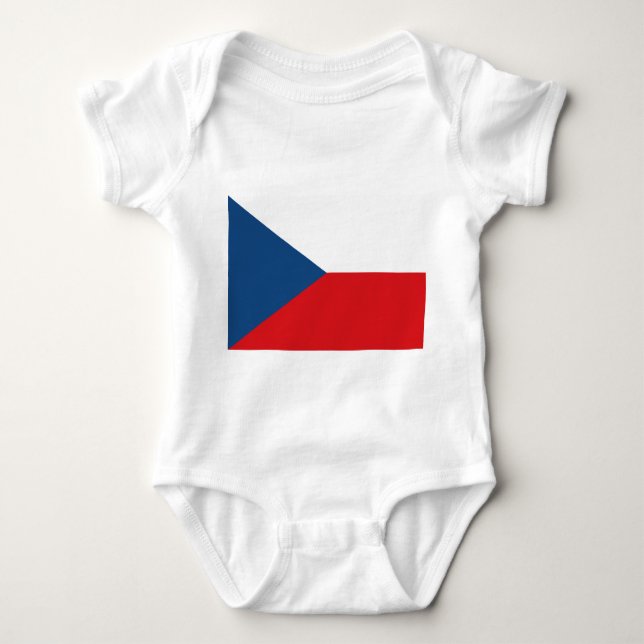 Patriotic baby bodykosti med flagga Czechia T Shirt (Framsida)