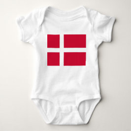 Patriotic baby bodykosti med flagga Danmark T Shirt