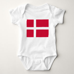 Patriotic baby bodykosti med flagga Danmark T Shirt