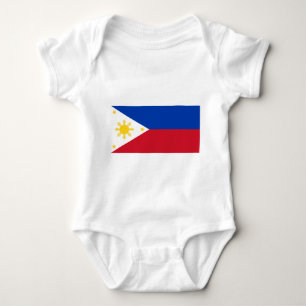 Patriotic baby bodykosti med flagga Filippinerna T Shirt