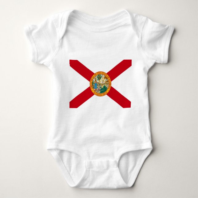 Patriotic baby bodykosti med flagga Florida T Shirt (Framsida)
