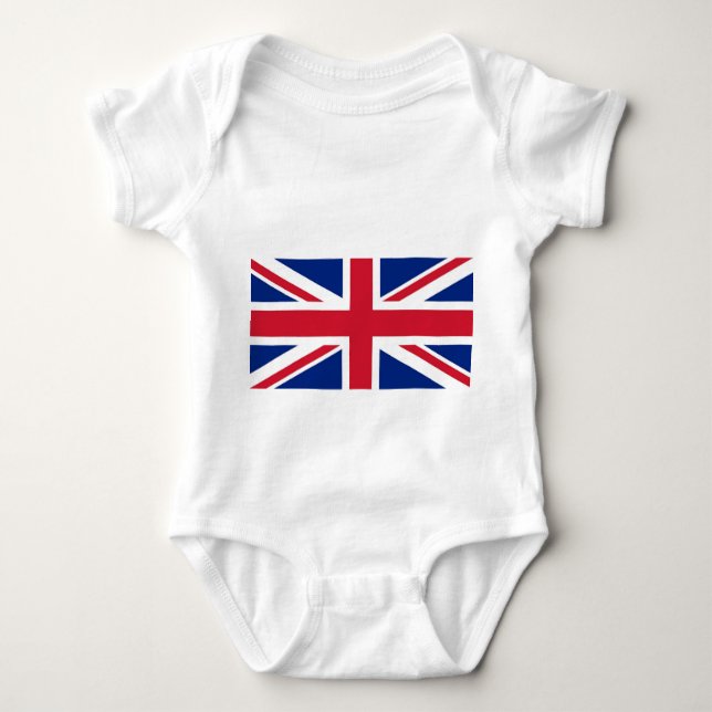 Patriotic baby bodykosti med flagga Förenade kunga T Shirt (Framsida)