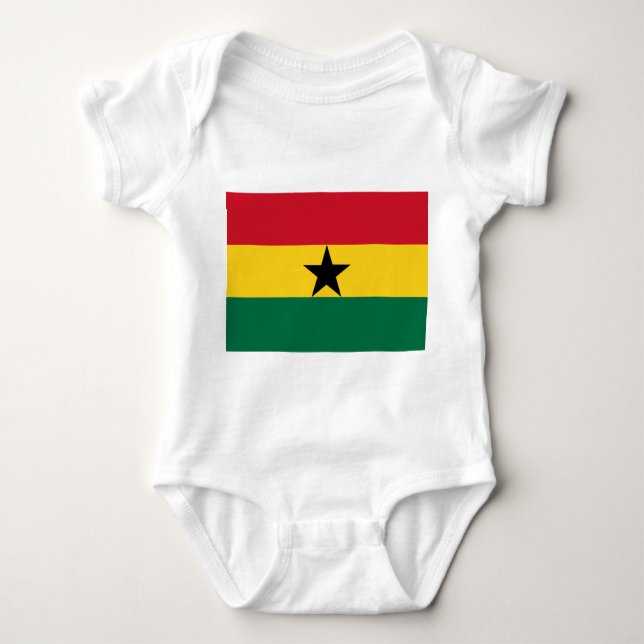Patriotic baby bodykosti med flagga Ghana T Shirt (Framsida)