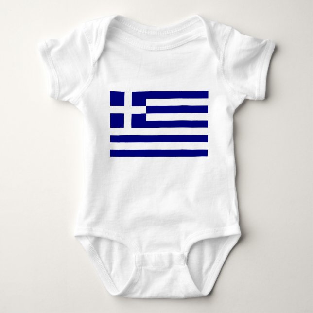 Patriotic baby bodykosti med flagga Grekland T Shirt (Framsida)