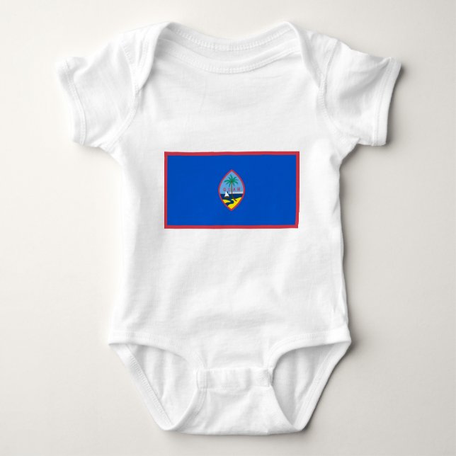 Patriotic baby bodykosti med flagga Guam T Shirt (Framsida)