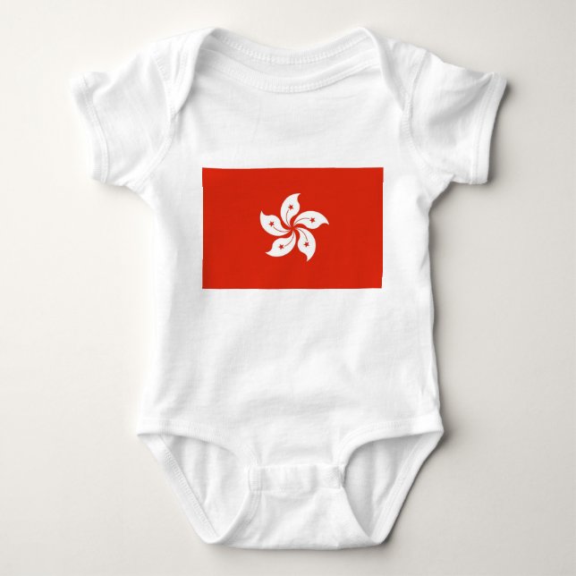 Patriotic baby bodykosti med flagga Hong Kong T Shirt (Framsida)